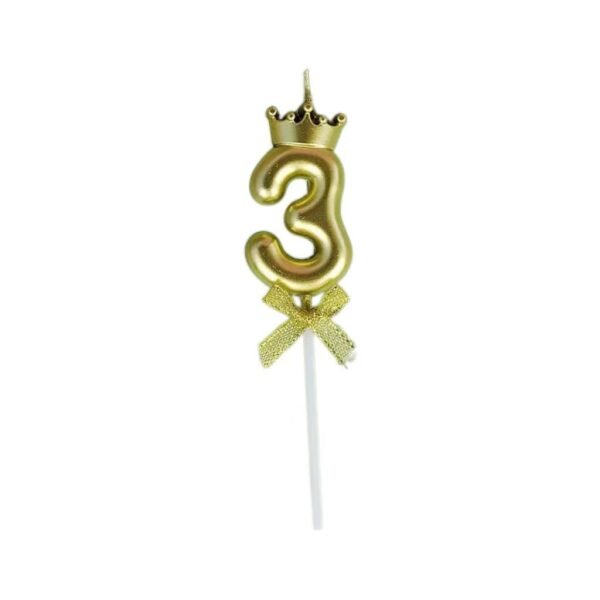 Golden Crown Number Candle