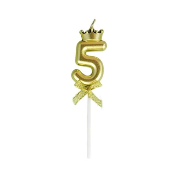 Golden Crown Number Candle