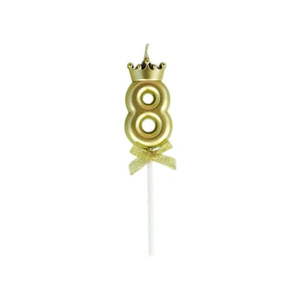 Golden Crown Number Candle