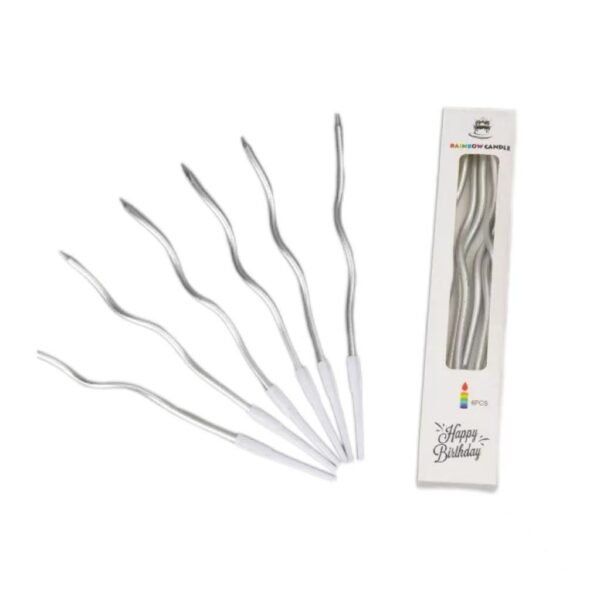 Silver Curved Candle