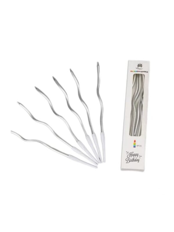 Silver Curved Candle