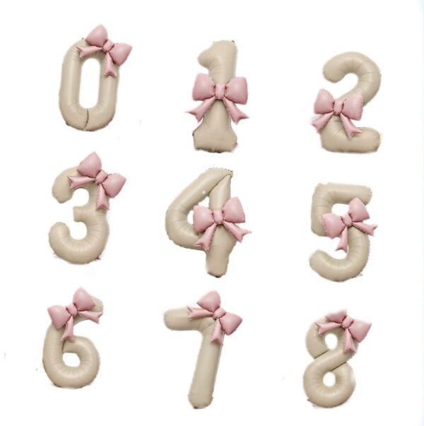 Butterfly-shaped number balloons
