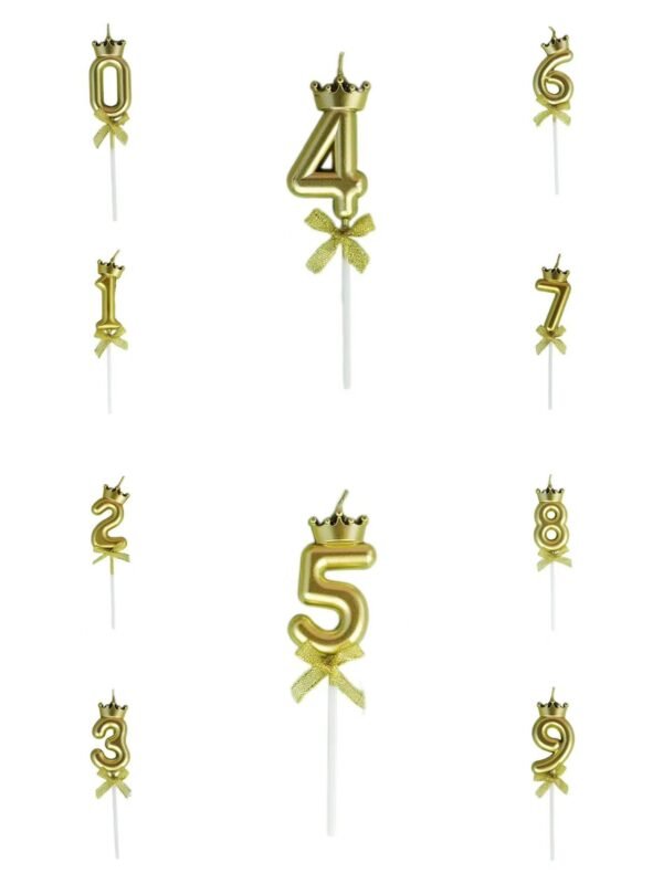 Golden Crown Number Candle