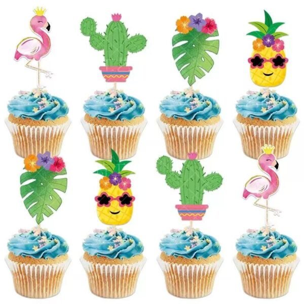 jofete.com-Hawaiian Party Cupcake Accessories (x8).webp