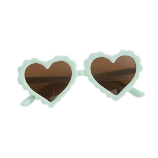 children's fluorescent green heart-shaped sunglasses