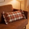 Orange Plaid Pillow