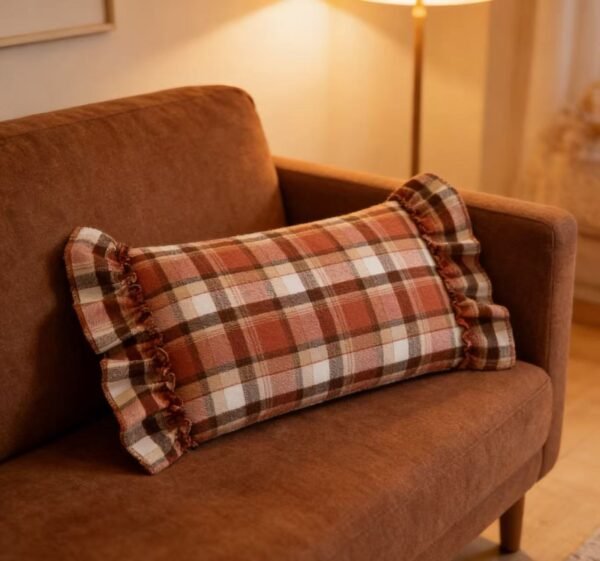 Orange Plaid Pillow