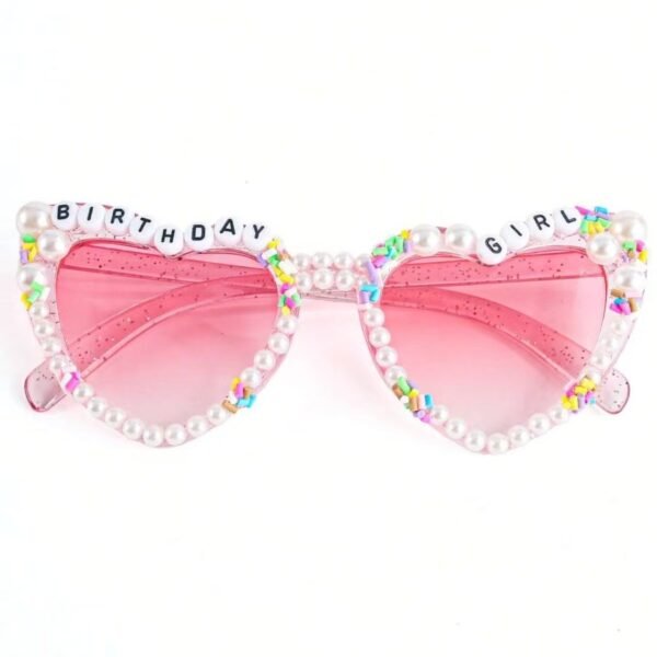 Sparkling pink pearl birthday sunglasses