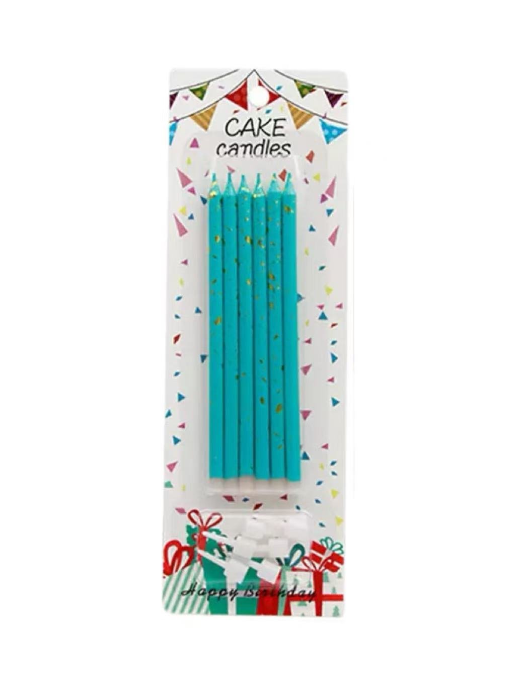 Blue glitter candles