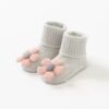 Gray floral baby socks