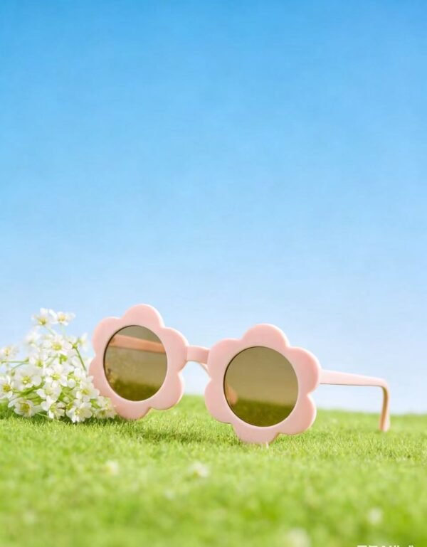 Peach pink children's sunflower sunglasses
