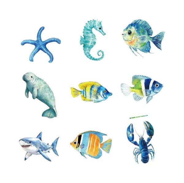 Underwater world temporary tattoos