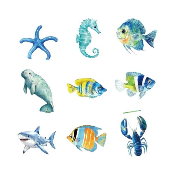 Underwater world temporary tattoos