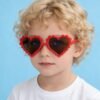children's bright red heart-shaped sunglasses