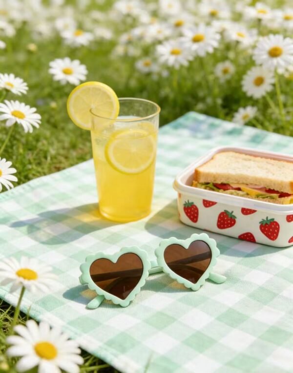 children's fluorescent green heart-shaped sunglasses