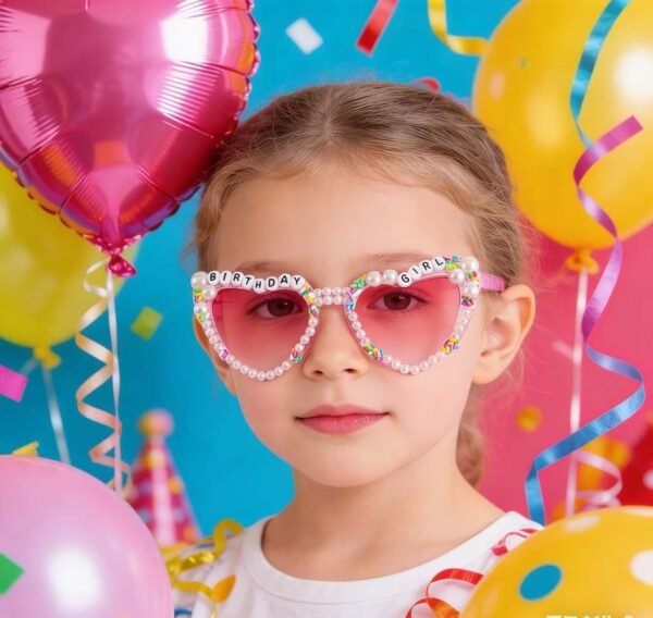 Sparkling pink pearl birthday sunglasses