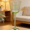 Crystal glass diamond-shaped wine glasses