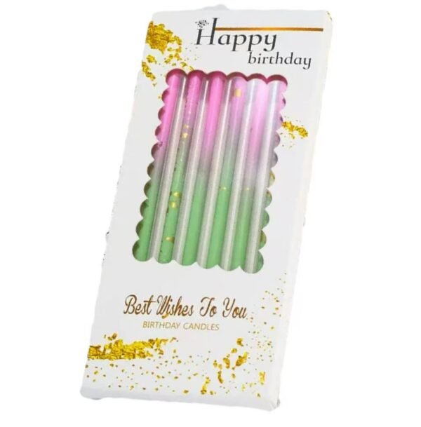 jofete.com-Starry sky glitter gradient pink-green candles.webp