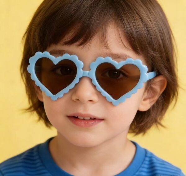 children's fluorescent blue heart-shaped sunglasses