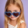 children's dark blue heart-shaped sunglasses