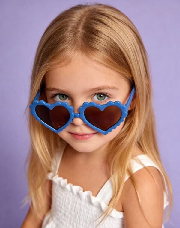 children's dark blue heart-shaped sunglasses