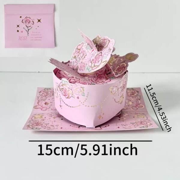 Pink Rose Greeting Card (Rose Cake Series)