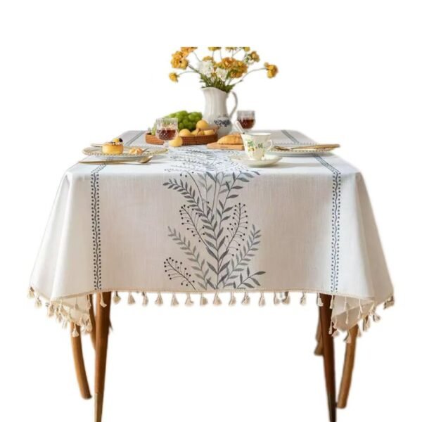 Blue pastoral tablecloth