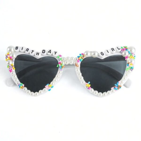 Pure white pearl birthday sunglasses