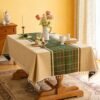 Green Cotton Linen Tablecloth