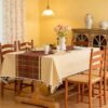 Red Cotton Linen Tablecloth