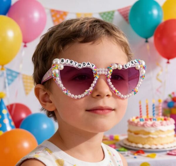 Sparkling purple pearl birthday sunglasses