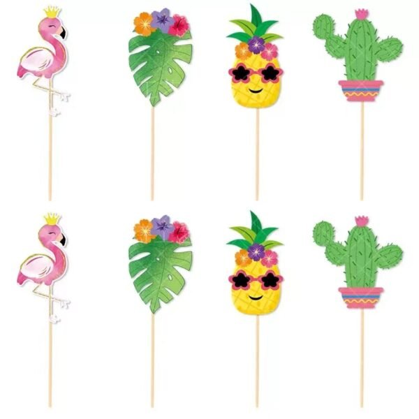 jofete.com-Hawaiian Party Cupcake Accessories (x8).webp