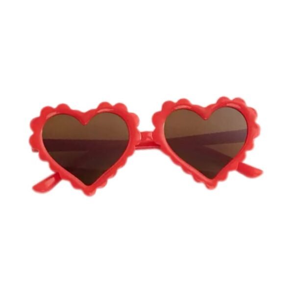 children's bright red heart-shaped sunglasses