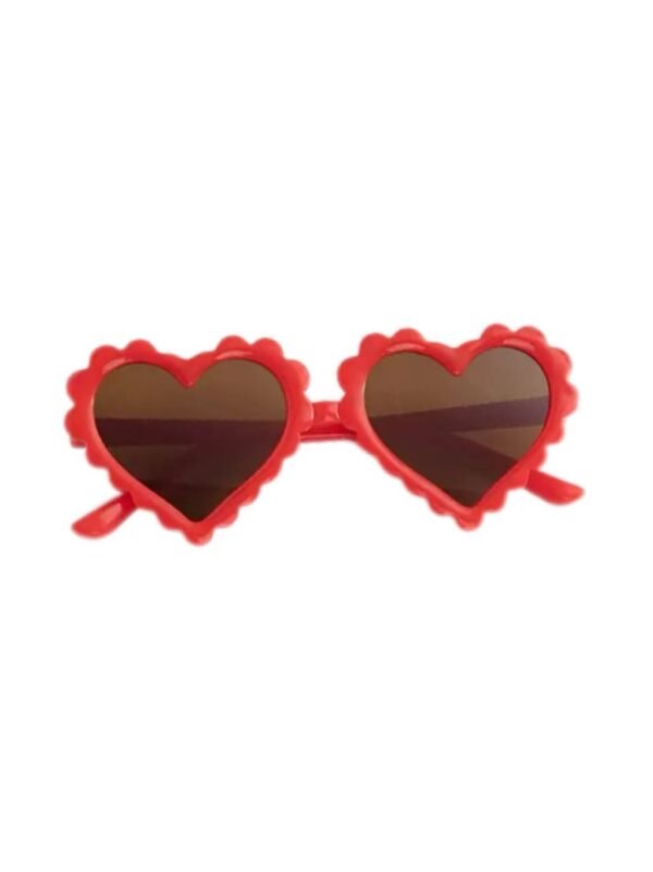 children's bright red heart-shaped sunglasses
