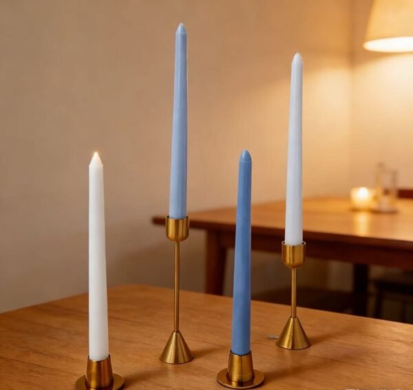 Blue table candles (x4)